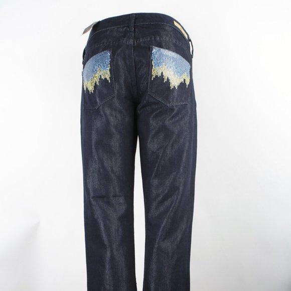 Express Jeans Stella Bootleg 4 (30 X 34) Women's Denim Jeans Dark Wash - Picture 6 of 12